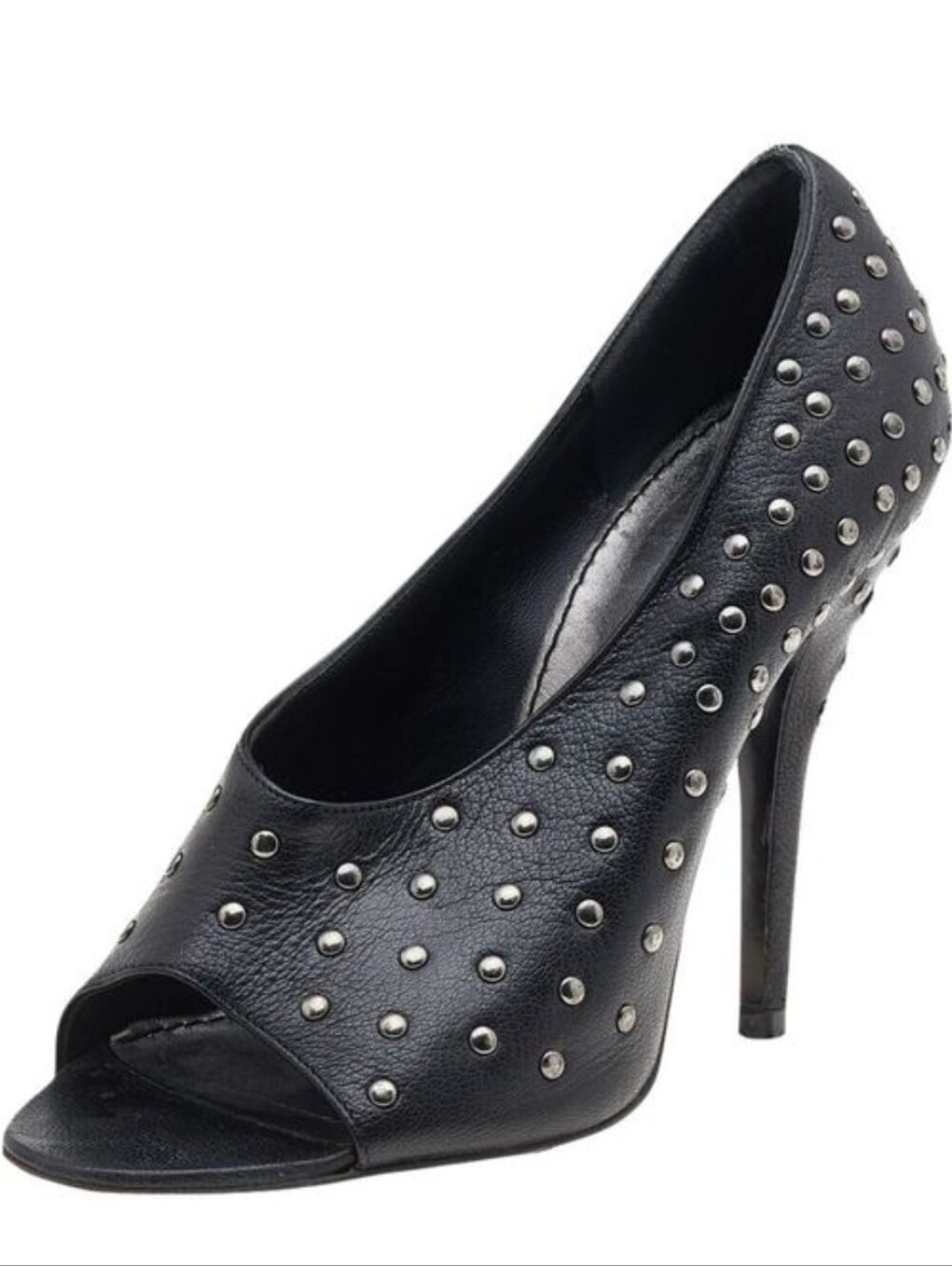 Givenchy Black Studded Peep-Toe Stiletto Heels - Picture 10 of 10